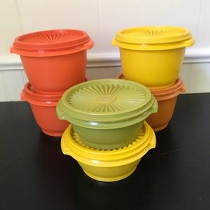 Vintage Tupperware Seal-N-Serve Harvest Bowls